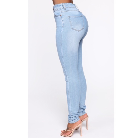 fashion nova light high waisted skinny jeans - Picture 4 of 6